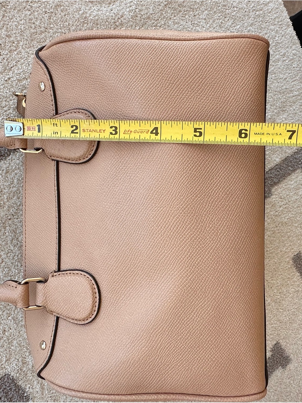 Coach Tan Pebbled Leather Mini Satchel with Gold Hardware - Picture 10 of 13